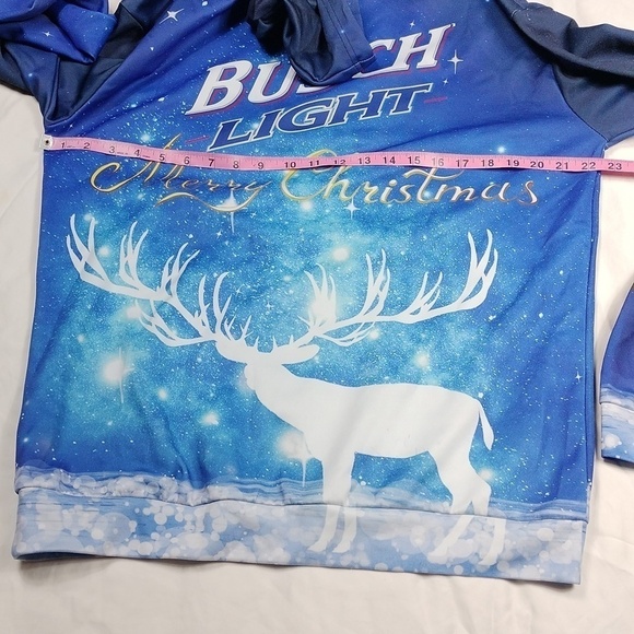 Busch Light men's oversized Medium Christmas hoodie - Picture 14 of 15
